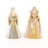 Two Royal Worcester figures “Anne Boleyn” No. 2652, black mark 23cm and “Mary Queen of Scots” No.