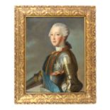 Circle of Le Tour, Portrait of the Duc de Ponthiure, Cousin of Louis XV, bust length wearing armour,