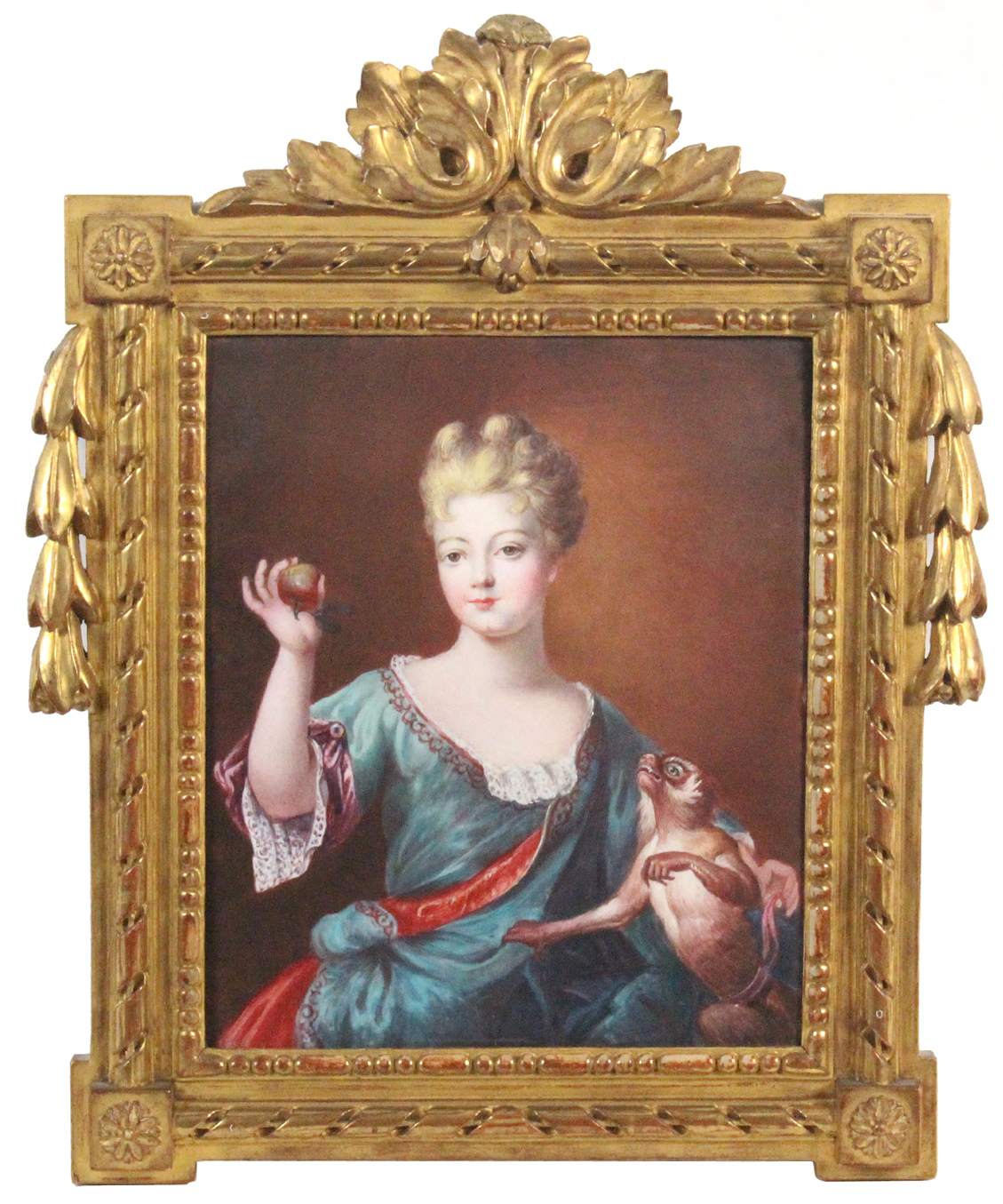 A French enamel plaque, depicting Marie-Anne de Bourbon-Conti after the original by Pierre Gobart,