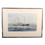 Frank Watson Wood (1862-1953) British, The Royal Yacht in Open Sea, Signed and dated 1908,