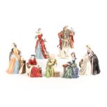 Royal Doulton figures Henry VIII and his six wives comprising Henry VIII HN3350, Catherine Howard