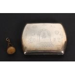 Of Masonic Interest – a silver cigarette case and a gold seal, the cigarette case hinged with a