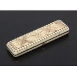 A fine ivory and gold mounted tooth pick box of rectangular form probably commemorating the Union