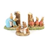 Beatrix Potter – a John Beswick 100th Anniversary figure group “Flopsy, Mopsy and Cotton-Tail” No.