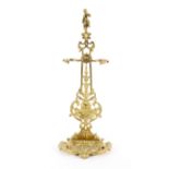 A reproduction gilt brass stick stand, 74cm high