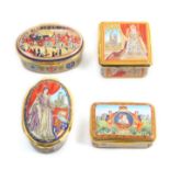 Four enamel boxes by Halcyon Days comprising The Centenary of Queen Victoria’s Diamond Jubilee, 34/