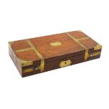 A 19th Century brass bound mahogany surgeons case and tools, by Weiss, the rectangular box with