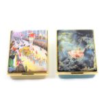 Two enamel boxes by Halcyon Days comprising The Swing….Fragonard, Wallace Collection, 24/75, 9cm/