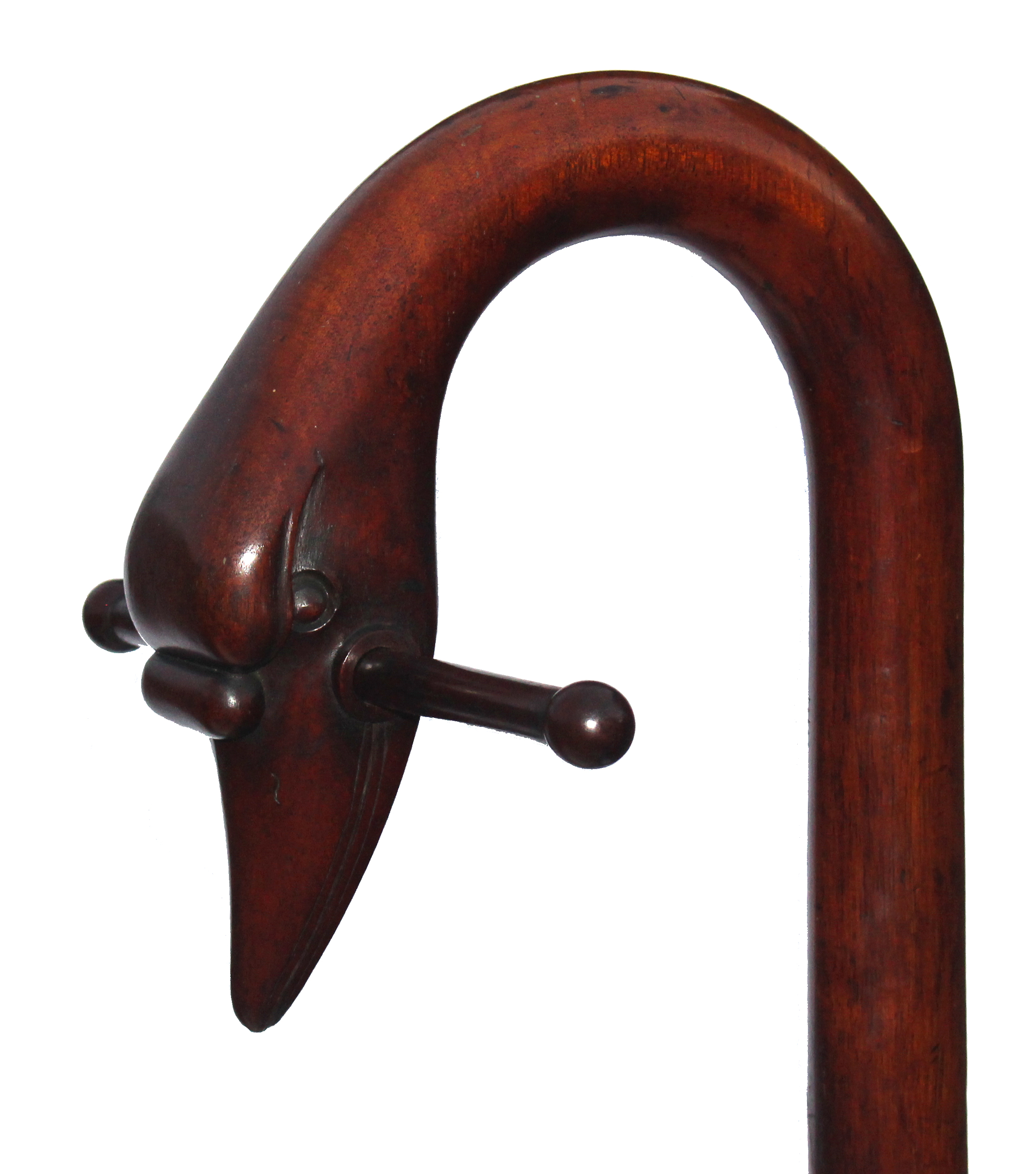 A William IV mahogany cradle, the cradle with anthemion pierced ends below a carved birds head, on - Image 3 of 3