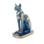 A modern jewelled figure of an Egyptian cat, 36cm high