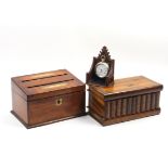 A Victorian mahogany desk box, a watch and watchstand, and a Sorrento ware box, the rectangular