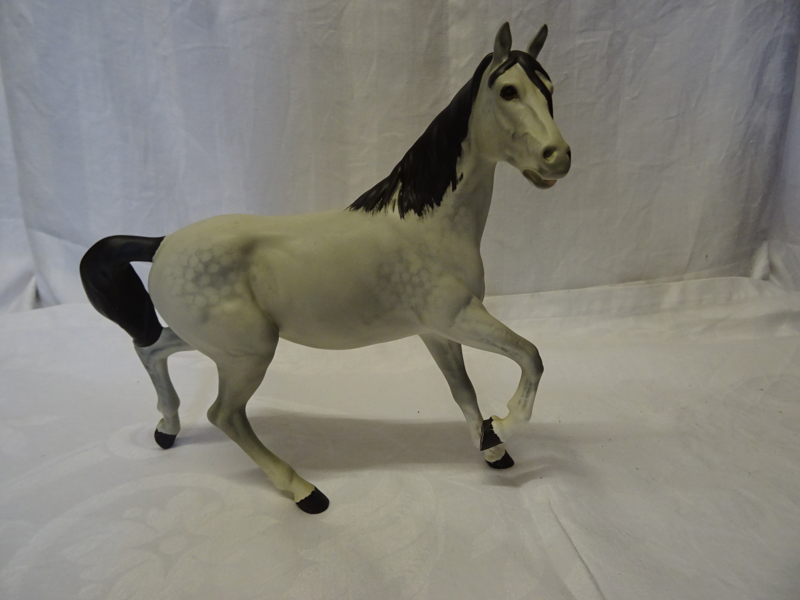 A Beswick Model of a grey horse with head tucked, No. 1549, first version and a Beswick matt grey - Image 2 of 3