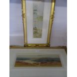 S E HALL; "Lower Lake, Killarney", Watercolour, signed, 5" (13cms) x 19" (48cms) and one other