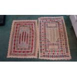 A near pair of Eastern Wall Hangings with stylised floral design, each approximately 4' 6" (