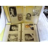 Two folders containing signed Photographs from actors and actresses such as Laurence Olivier,