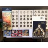 A USA Album of fifty state Commemorative Quarter Dollars with two silver proof sets of USA quarter