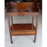 An early 19th Century mahogany Washstand with three quarter gallery and undertier, with a single