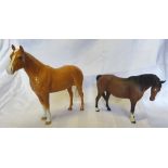 A Beswick Model of a thoroughbred stallion, No. 1772 in Palomino gloss and a mare No. 1812 in