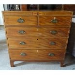 An early 19th Century mahogany Chest of three long and two short graduated Drawers with inlaid