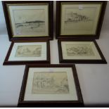 A series of five unsigned Pencil Drawings of local views including Yedingham, Norton, Flamborough