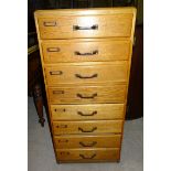 An oak Office Filing Chest of eight drawers, believed to have been used in Russell & Wranghams