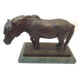 •SALLY ARNUP (b.1930); a bronze figure of a Shetland Pony on an oblong marble plinth, no. 1/X. 8" (