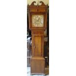 An 18th Century Longcase Clock, the steel and brass dial with date aperture and inscribed 'John