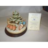 A Border Fine Arts group 'The Christmas Tree Dance' from the World of Beatrix Potter Series, limited