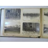 A Photograph Album and contents of military photographs including Indian scenes, Royal Military