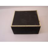 A Shagreen square Cigarette Box with ivory borders. 4 1/2" (11cms) wide.