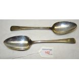 A pair of George III Old English pattern silver Tablespoons, London, 1800, makers William Eley and