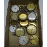 A box of various Pocket Watch Parts.