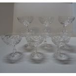 A set of nine Stuart Crystal Champagne Saucers.