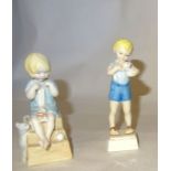 A small Royal Worcester figure modelled by F G Doughty 'Old Friends' and another 'Katie'.