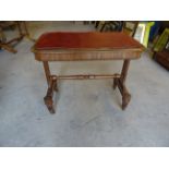 A Regency mahogany centre Table with moulded edge and rounded corners, with egg and dart decoration,