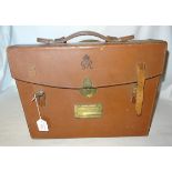 A leather Attaché Case by John Peck & Son, Southwark, London, with a Bramah lock and with the