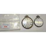 A Cyma open faced Pocket Watch with white dial and another pocket watch inscribed 'A Yewdall,