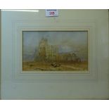 GEORGE WEATHERILL (1810-1890); Whitby Abbey, Watercolour, signed. 4 1/4" (11cms) x 8" (20cms).