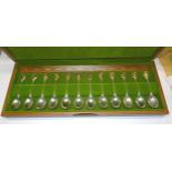 The Royal Horticultural Society Flower Spoons, a set of twelve silver and silver spoons, each