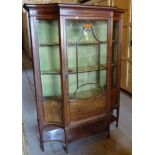 An Edwardian mahogany, Adam design, Display Cabinet inlaid with a faux dentil cornice and enclosed