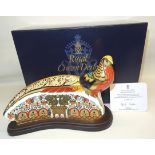 A Royal Crown Derby Limited Edition Golden Pheasant Paperweight commissioned on behalf of Harrods,