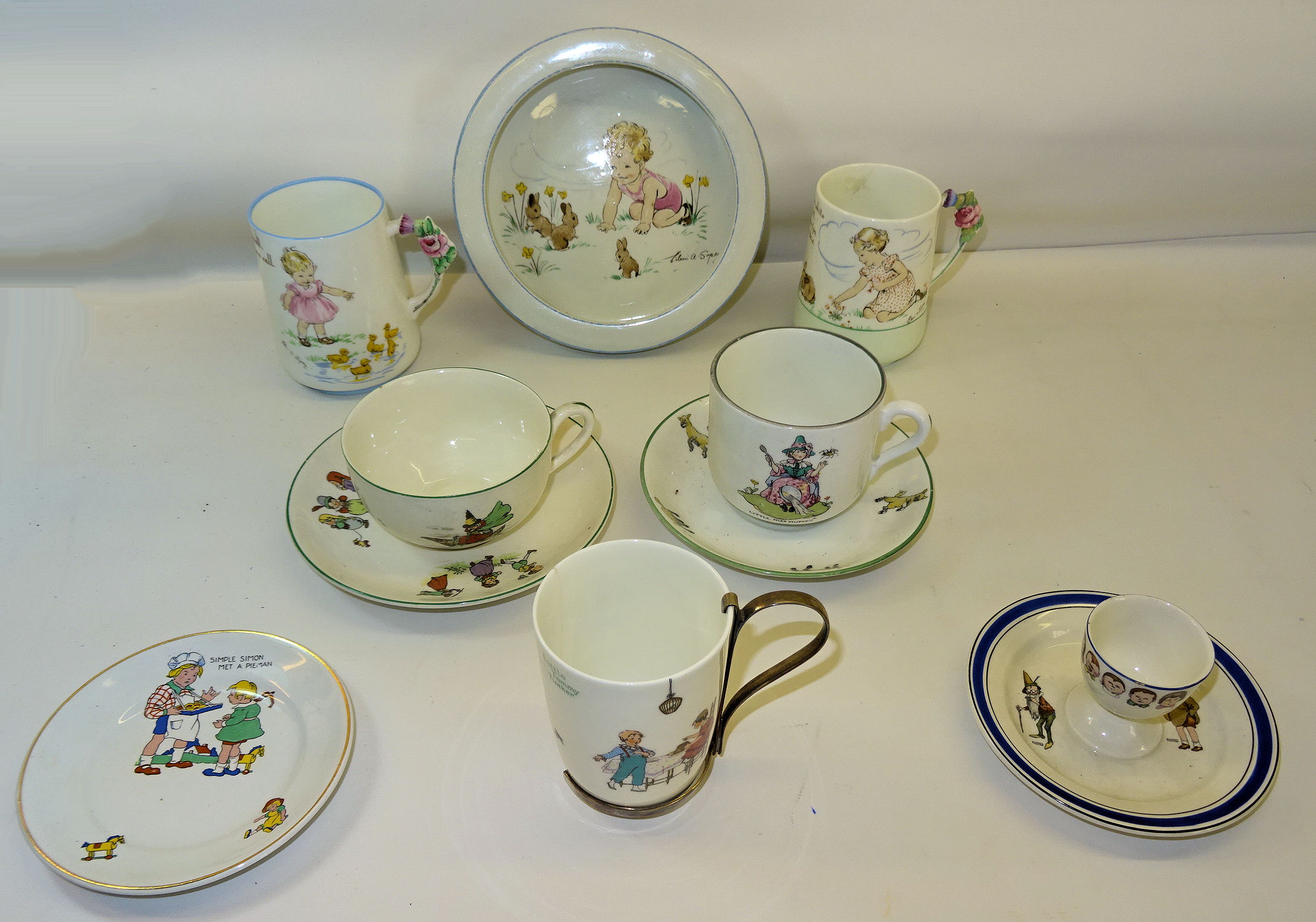 A collection of Nursery China including Paragon bowl by Eileen Soper, two Paragon Playtime Series