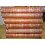 J S Fletcher, "Picturesque History of Yorkshire", six volumes in red and gilt boards.