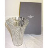 A Waterford Crystal "King of Leinster" pattern Vase, 10" (26cms) high, in original box.