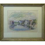 GEORGE FALL (1848-1925); "Lendal Bridge, Guildhall, York", Watercolour, signed and inscribed, 8" (