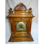 An Edwardian Mantle Clock, the German movement with gong strike, steel and brass dial and