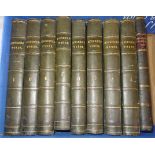 "Household Words: A Weekly Journal" conducted by Charles Dickens, nine volumes with marbled