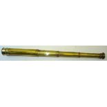 A brass three draw Telescope by Salom & Co., Edinburgh, 16" (41cms) extended length.