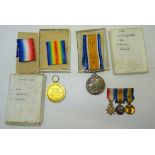 To Major J Grover, Royal Marine Light Infantry, a pair of World War I Medals, War Medal and