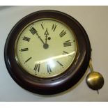 A reproduction Fusee Dial Clock in mahogany case with 8" (20cms) dial.